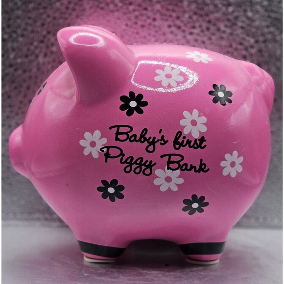 Baby's First Piggy Bank Money Coin Saver By Baby Essentials - Kids, Children - Picture 1 of 7